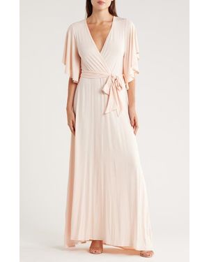Go Couture Wrap Maxi Dress - Pink