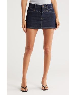 Blank NYC Metallic Weave Denim Miniskirt - Blue
