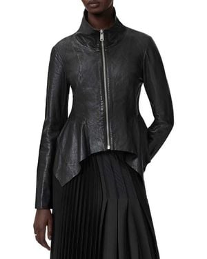 AllSaints Grace Leather Biker Jacket - Black