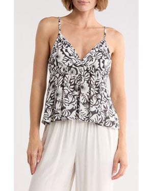 Billabong Carefree Print V-Neck Tank - Blue