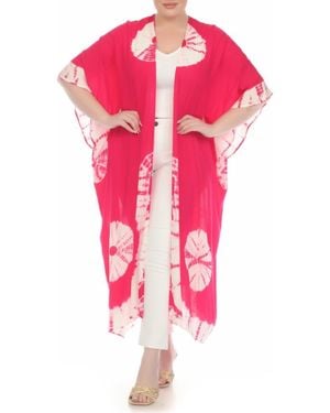 Boho Me Tie Dye Cover-Up Kaftan - Pink