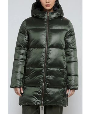 Noize Alicia Water Resistant Hooded Parka Puffer Jacket - Green