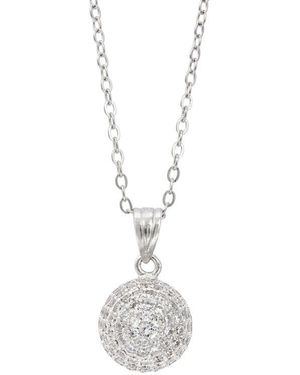 Savvy Cie Jewels Pavé Cubic Zirconia Pendant Necklace - White