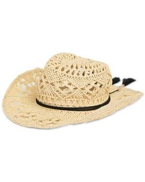 Vince Camuto Open Weave Cowgirl Hat - Natural