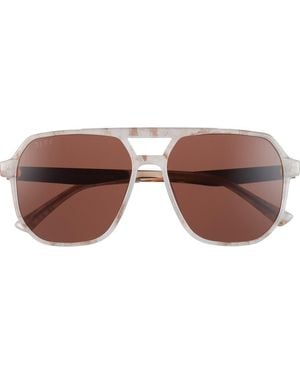 DIFF 59Mm Landon Aviator Sunglasses - Brown