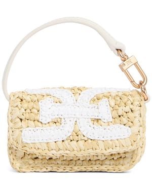 Sam Edelman Lynn Mini Raffia & Leather Wallet - Natural