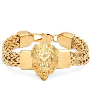 HMY Jewelry Lion Head Motif Chain Bracelet - Metallic