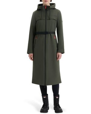 HUNTER Crown 2.0 Water Repellent Hooded Softshell Coat - Green