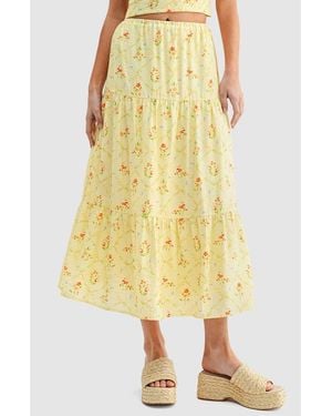 Lush Tired Mid Skirt - Yellow