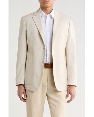 Tahari Slim Fit Plaid Sport Coat - Natural