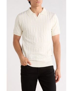 Tom Baine Johnny Collar Knit Polo Sweater - White