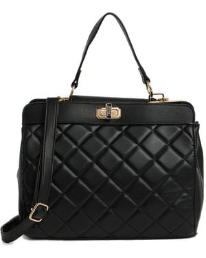 Badgley Mischka Diamond Quilted Tote Bag - Black