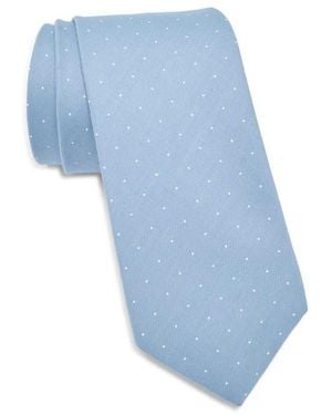 Con.struct Dot Print Cotton Tie - Blue