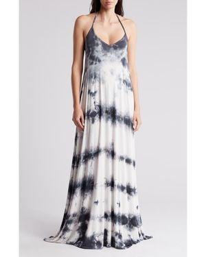Go Couture Tie Dye Maxi Tank Dress - White