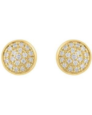 Effy Diamond Pavé Button Stud Earrings - Metallic