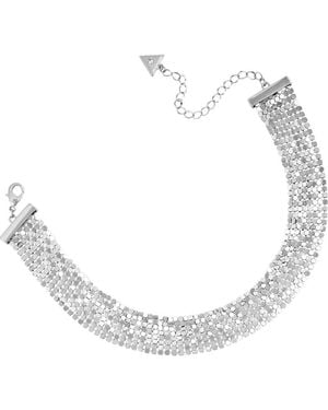 Guess Mesh Choker Necklace - Metallic