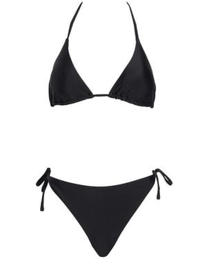 Vince Triangle Bikini Top & Side Tie Bottoms Set - Black