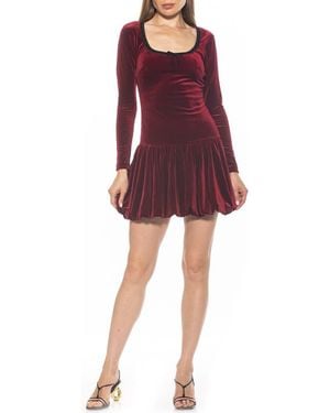 Alexia Admor Rach Lace Detail Velvet Dress - Red