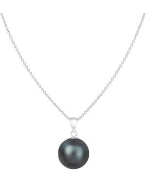 Splendid Tahitian Pearl Pendant Necklace - Metallic