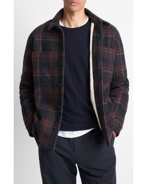 Vince Plaid Shirt Jacket - Blue