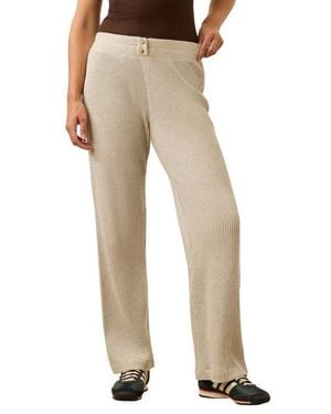Faherty Après Organic Cotton Waffle Pants - Natural