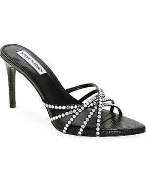 Steve Madden Brinleigh Snake Embossed Strappy Sandal - Black