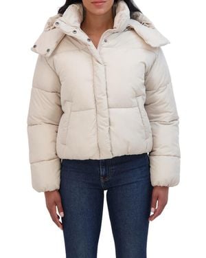 Sebby Short Hooded Puffer Jacket - Natural