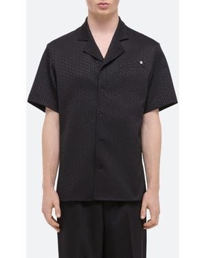 Helmut Lang Modest Jacquard Satin Camp Shirt - Black