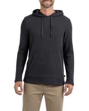 Rainforest Cabin Waffle Knit Hoodie - Blue
