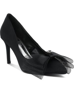 LONDON RAG Odette Crystal Embellished Bow Stiletto Pump - Black