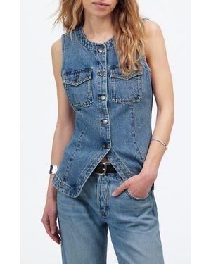 Madewell Denim High Crewneck Vest - Blue