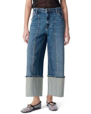 Robert Rodriguez Cuffed Cropped Barrel Leg Jeans - Blue
