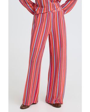 Ichi Wide Leg Pants - Red