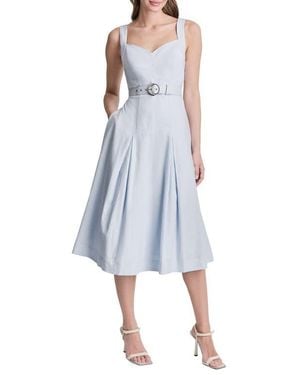 DKNY Strapless Midi Dress - Blue