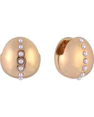 Laundry by Shelli Segal Crystal Huggie Hoop Earrings - Metallic