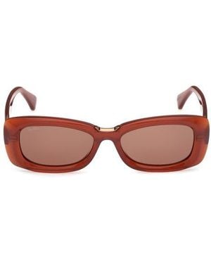 Max Mara 53Mm Rectangular Sunglasses - Red