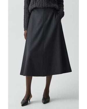 Theory A-Line Midi Skirt - Black