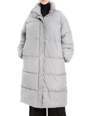 Max Studio Longline Puffer Jacket - Gray