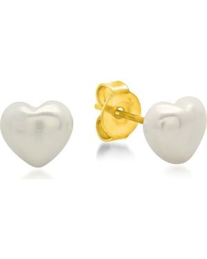 Steeltime Heart Stud Earrings - Metallic