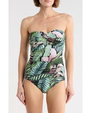 Jantzen Flora Bandeau One-Piece Swimsuit - Green