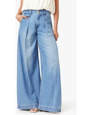 Habitual Pleated Denim Pants - Blue