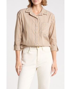 Beach Lunch Lounge Carson Stripe Button-Up Shirt - Natural