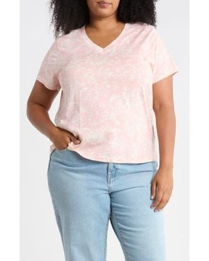 Sanctuary V-Neck Slubbed T-Shirt - Pink