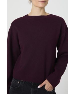 French Connection Boat Neck Drop Shoulder Sweater - Purple