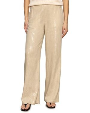 Sanctuary Coastal Sequin Stripe Pants - Natural
