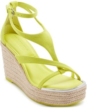 DKNY Maryn Espadrille Platform Wedge Sandal - Yellow