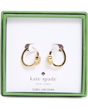 Kate Spade Pavé Knot Huggie Hoop Earrings - Green