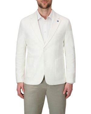 Report Collection Linen Blend Stretch Sport Coat - White