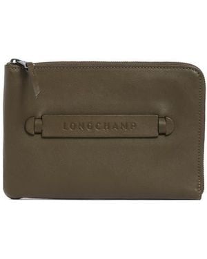 Longchamp Leather Card Case - Brown