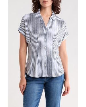 Adrianna Papell Moss Crepe Knit Top - Blue